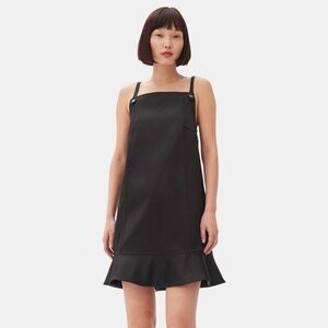 NWT GANNI Black Duchesse Satin Mini Dress EU 38/US 6